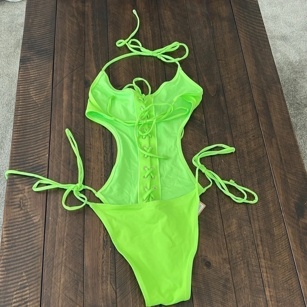 Skims Lace Up Monokini Recycled Swim